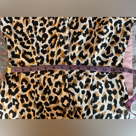 J Crew Factory Leopard Tie-Waist shirt dress in cotton poplin - Picture 8 of 9